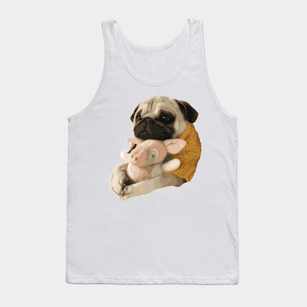 Funny Dog pet with toy oil paint Tank Top by ngoclucbkhn